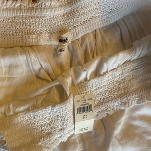 Aerie White Smocked Shorts
